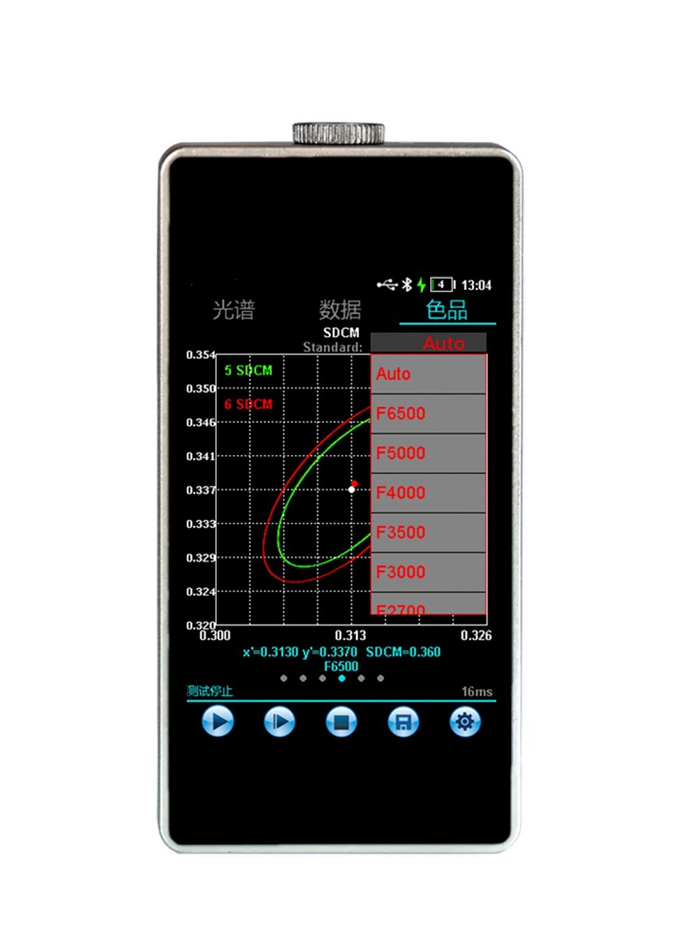 Spectrum Illuminance Meter Spectrometer with 380-780nm USB Interface Handheld