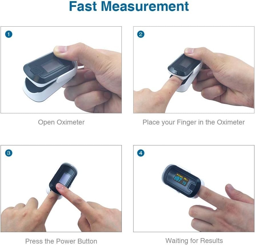 Pulse Oximeter Oxygen Sensor Finger Blood SpO2 Heart Rate Monitor Compact
