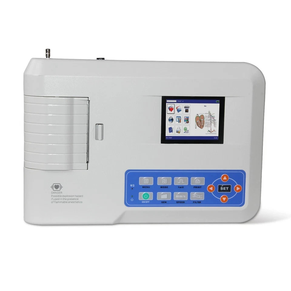 Vet Veterinary Digital 3 Channel 12 lead Electrocardiograph EKG Machine New