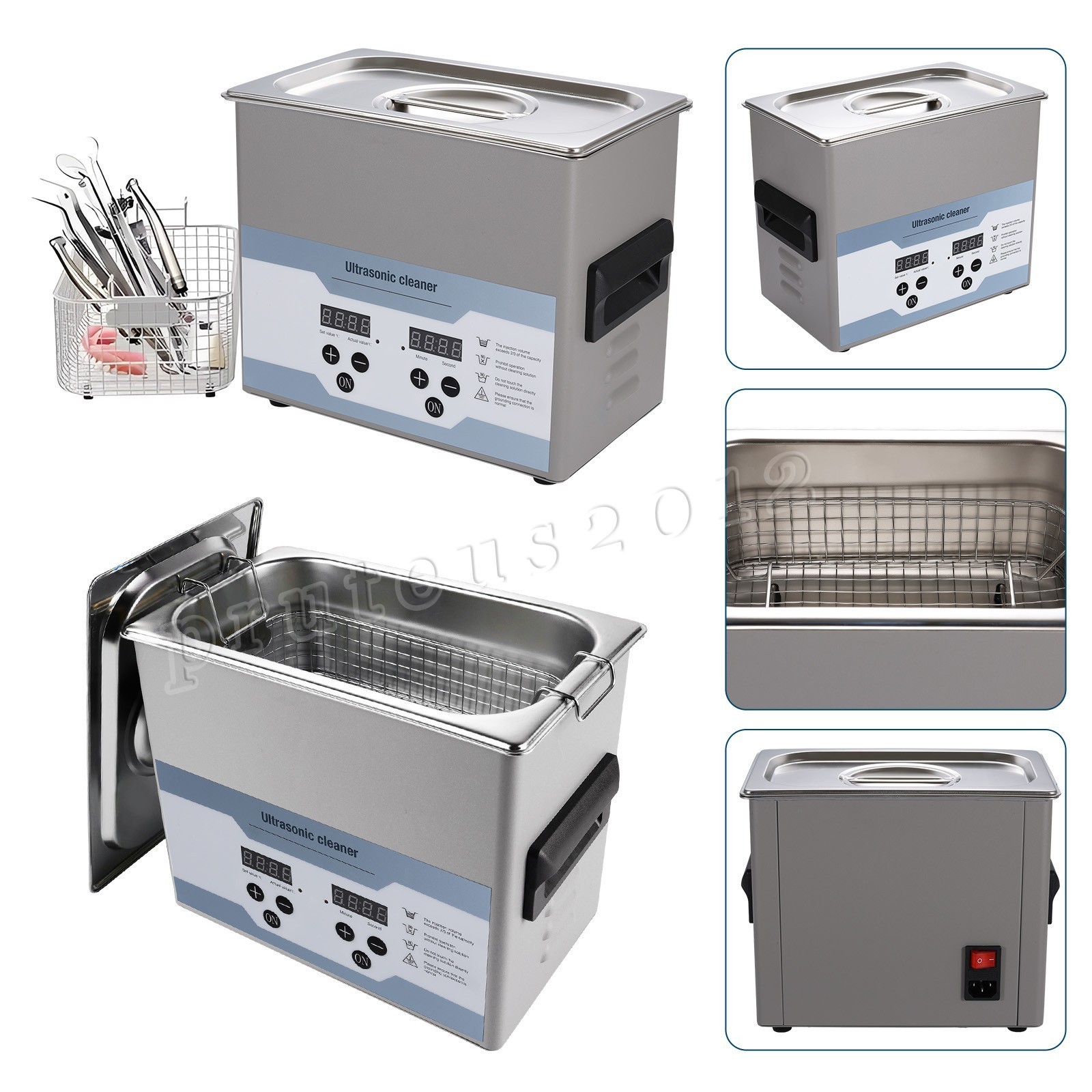 3.2L Ultrasonic Cleaner Digital Sonic Cleaning Equipment Stainless Steel