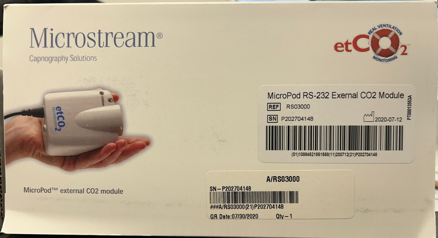 Medtronic Oridion RS09092 Microstream MicroPod External etCO₂ Module (2021)