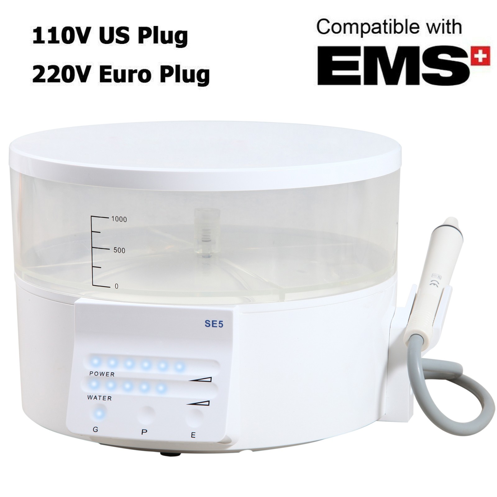 Dental Ultrasonic Piezo Scaler w/ Handpiece Tips Bottles Fit EMS Cavitron Touch