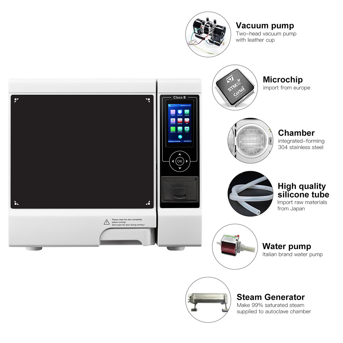 18/22L Dental Autoclave Steam Sterilizer Medical Drying Class B Steam Sterilizer