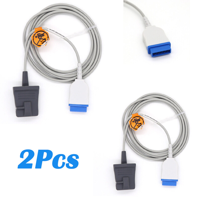 2Pc Adult Silicone Soft Finger Clip SpO2 Sensor Fit For Dash 2000/3000 2.5m11pin
