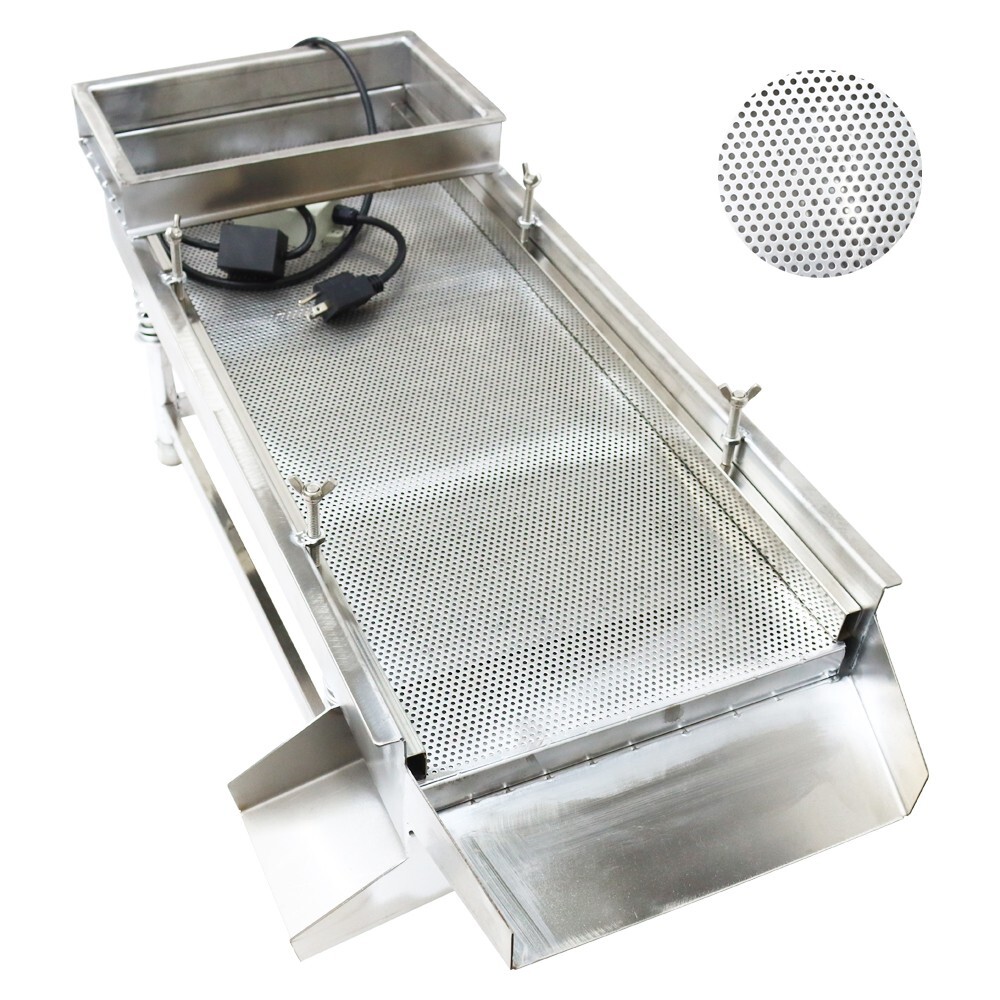 Stainless Steel Linear Vibrating Screen Single Layer 2.5mm Sifter Round Hole