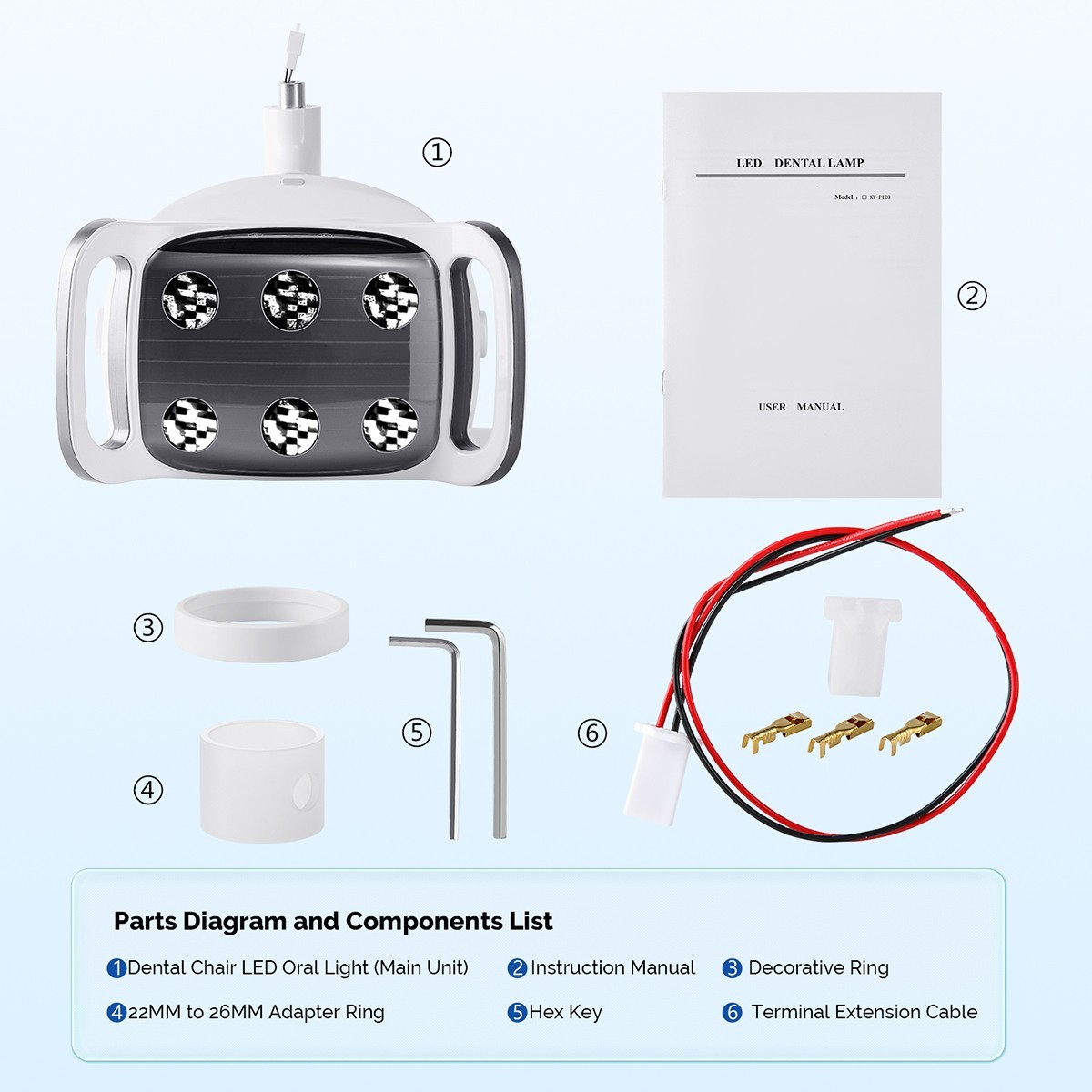 9W Dental 6LED Lamp Oral Light Lamp Induction Sensor LCD Display For Unit Chair