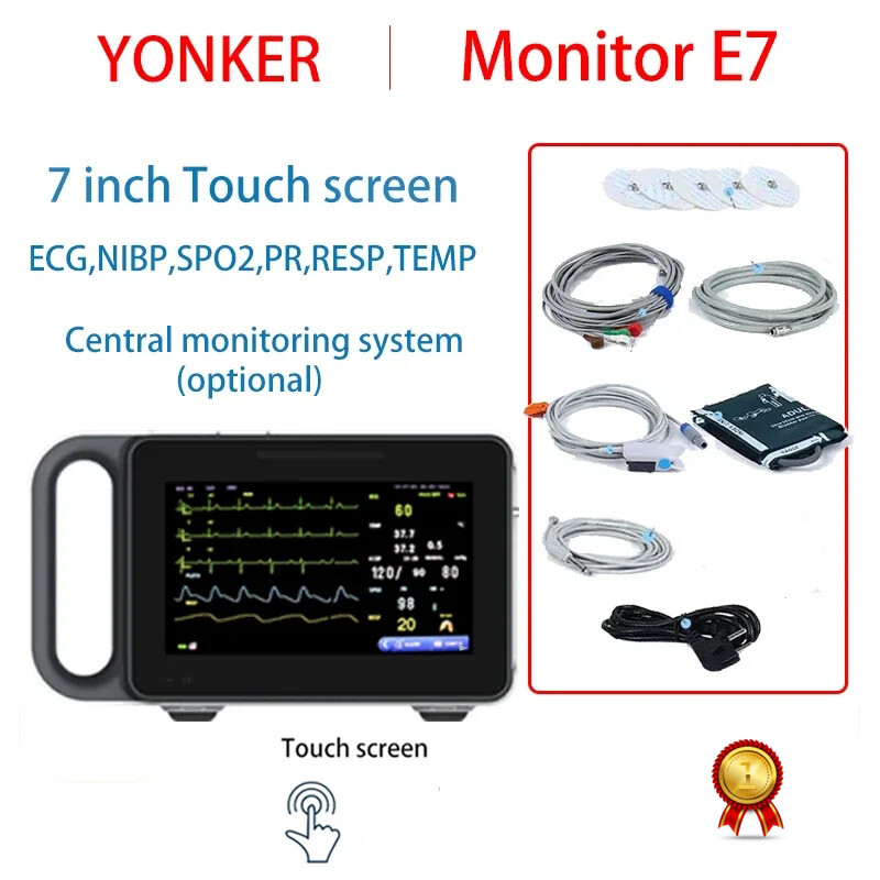7 inch Touch Screen Portable 6 Parameter Human Use Patient vital signs Monitor