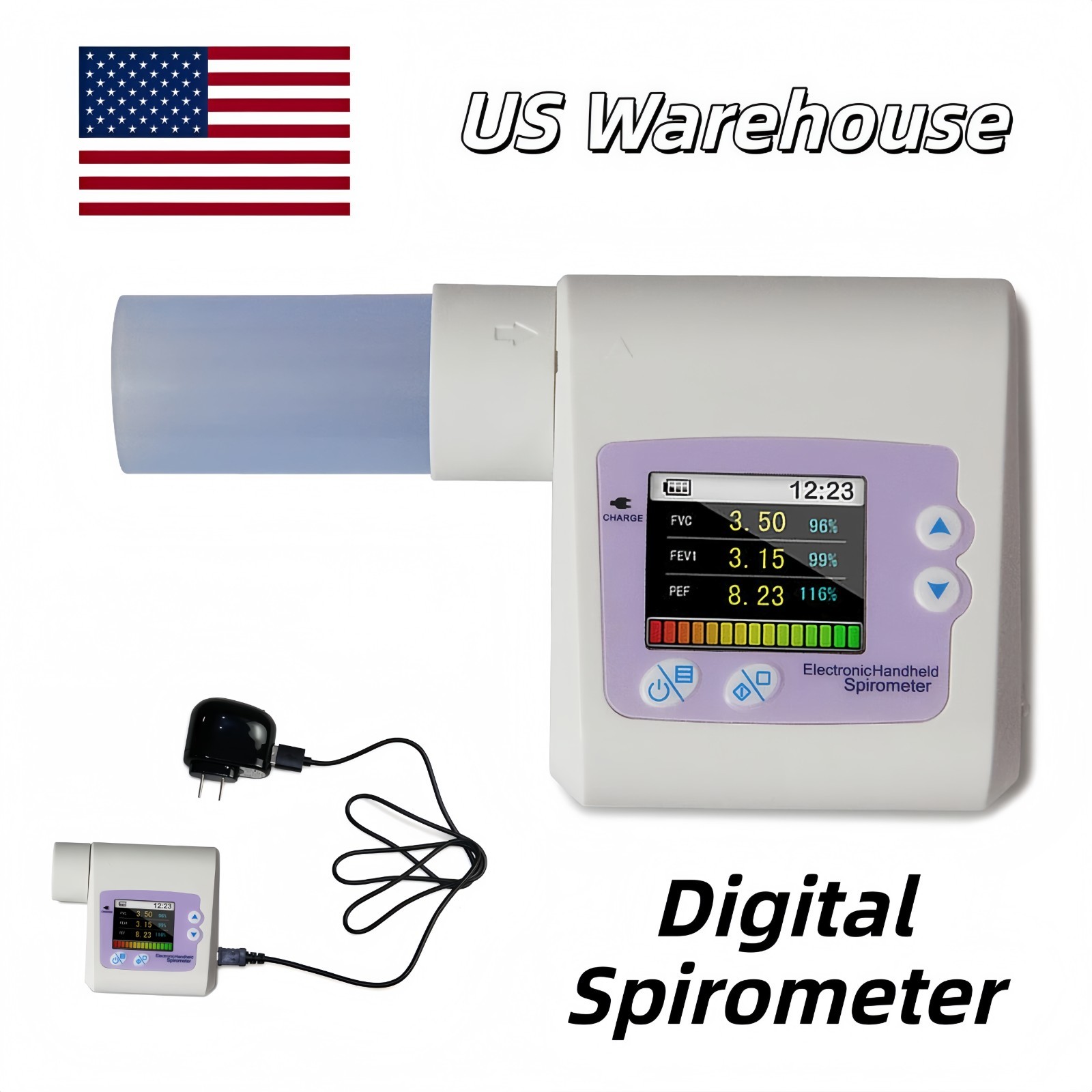 SP10 Handheld Lung Spirometer Digital Pulmonary Function Tester With PC Software