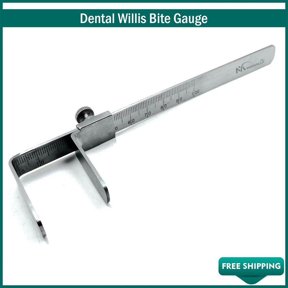 Dental Willis Bite Gauge Stainless Steel Orthodontic Dental Measurement Gauge