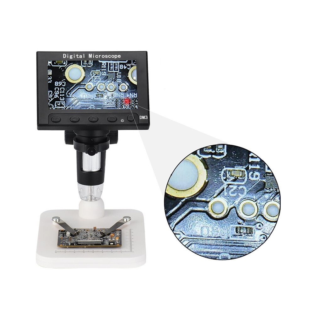 Elikliv 1000X Digital Microscope 4.3” LCD Screen PCB Repair Coin Magnifier LED