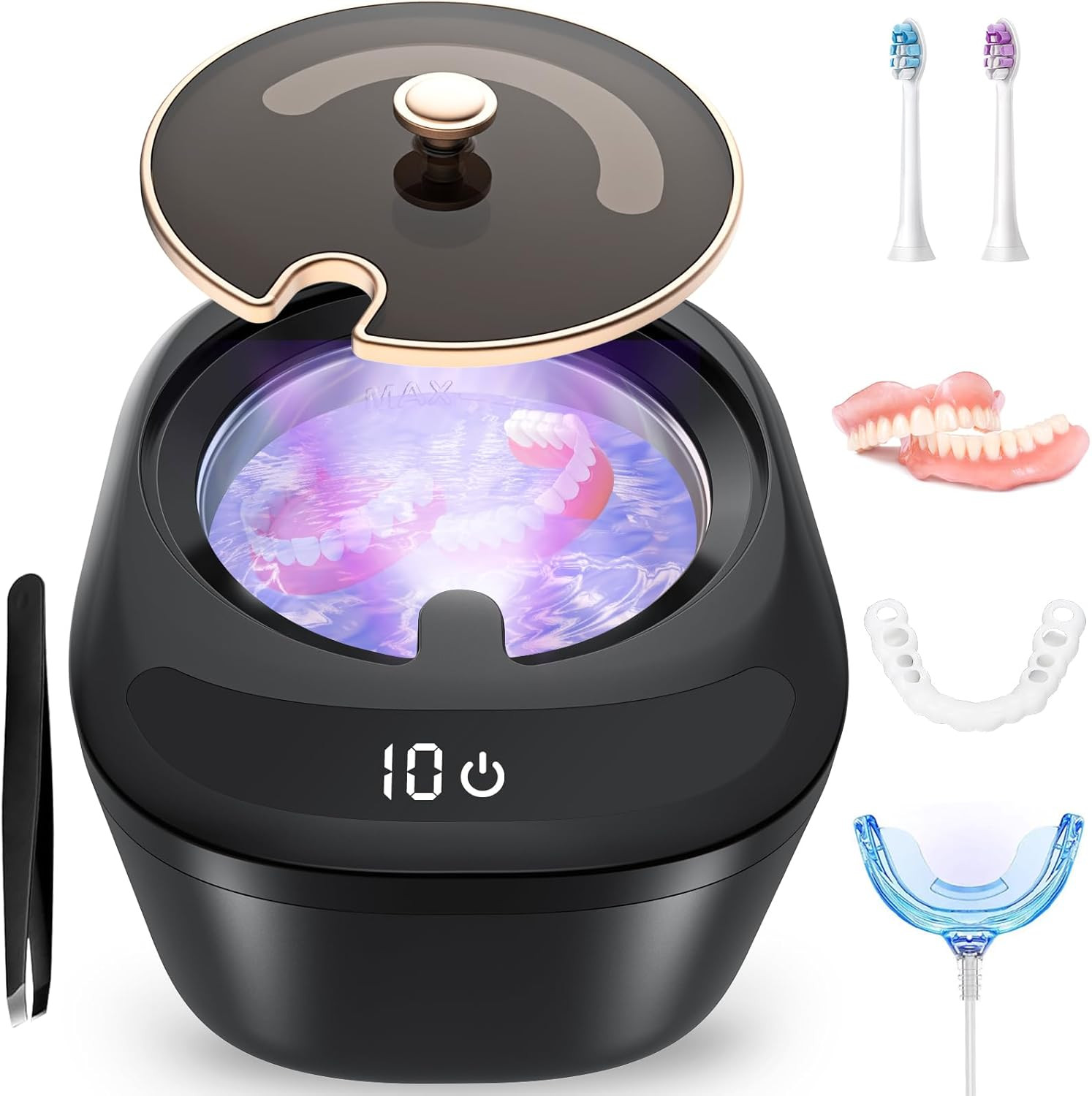 Ultrasonic Retainer Cleaner Machine – 45kHz LED Light
