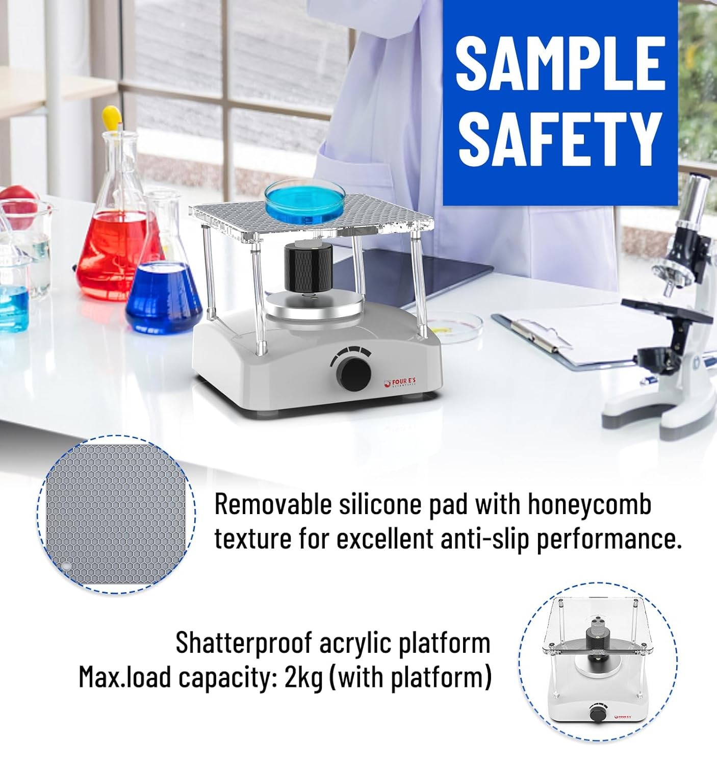 Lab Shaker, 3D Shaker Compact Rotator Shaker with Adjustable Speed 0-100RPM 360°