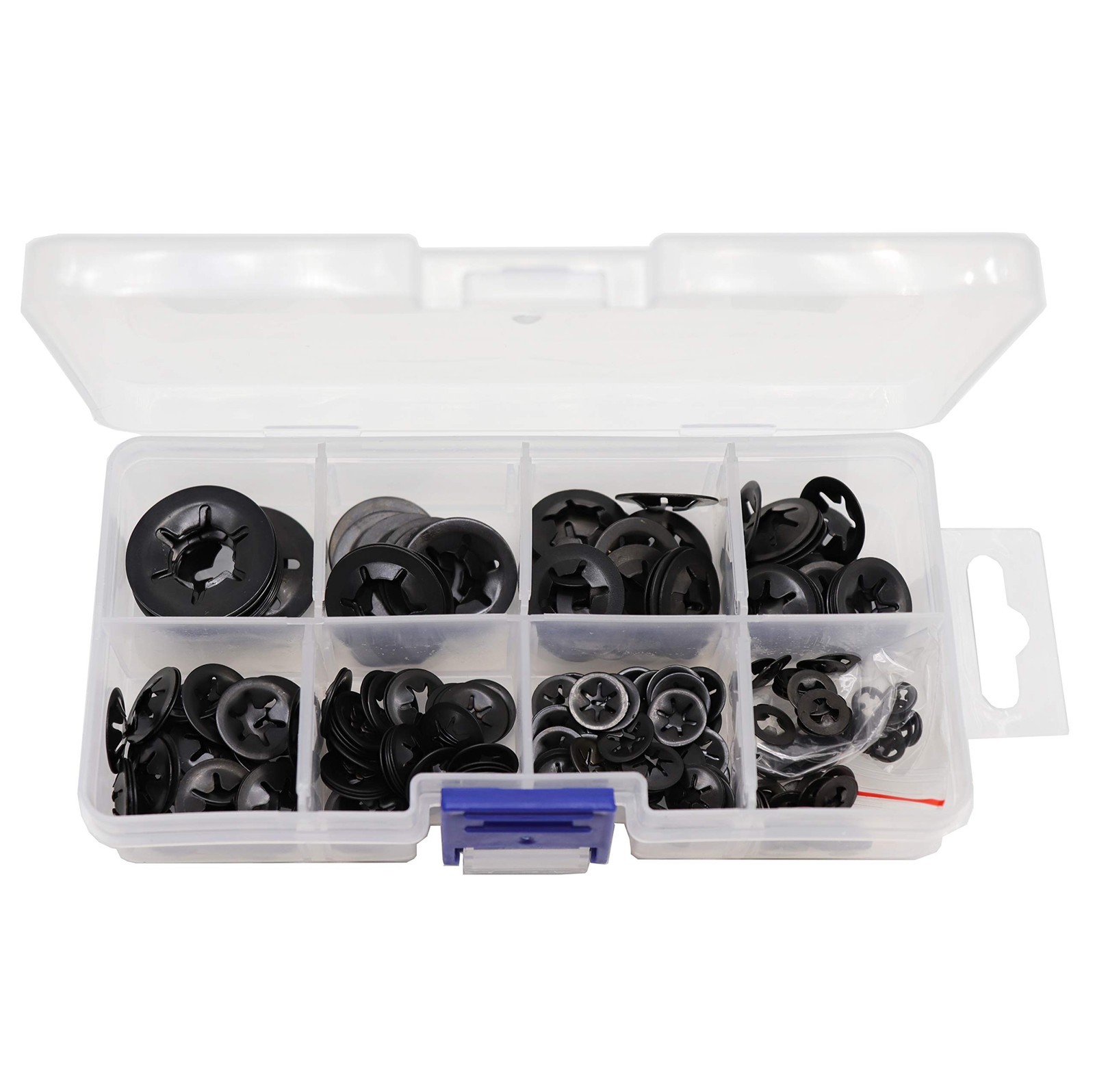 260pcs[9 Sizes] Black Starlock M2, M2.5, M3, M4, M5, M6, M8, M10, M12,
