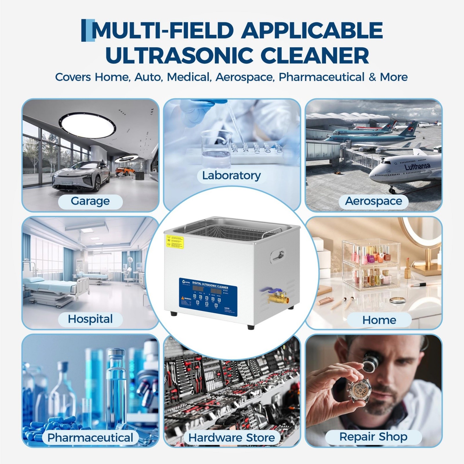 30L Ultrasonic Cleaner Timer Heating Machine Digital Industrial Sonic w/ Timer