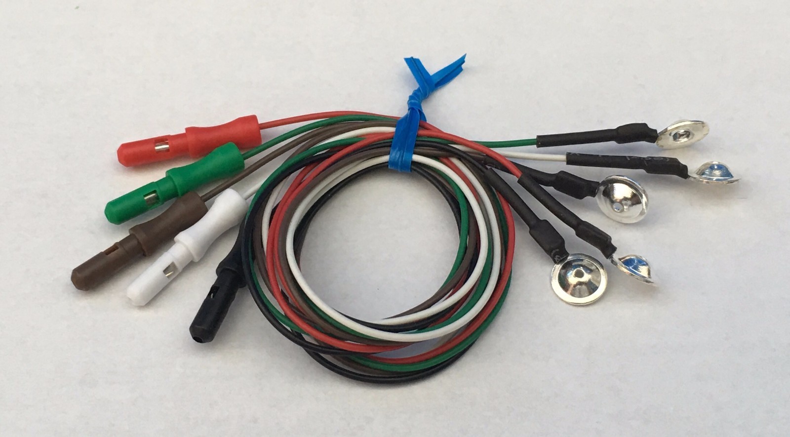 EEG Silver Cup Electrodes 18 Inch Wire With 1.5 DIN Plug 5 Pack