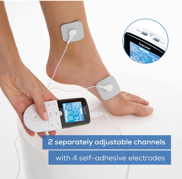 Dispositivo digital TENS y EMS para alivio del dolor y estimulación muscular. In