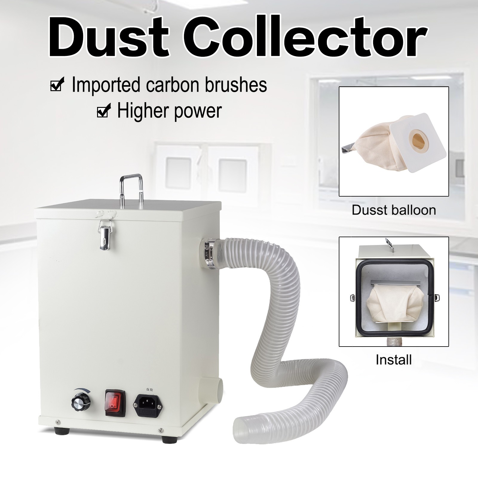 1000W Dental Lab Dust Collector Filter Vacuum Dust Extractor Cleaner 2800rpm