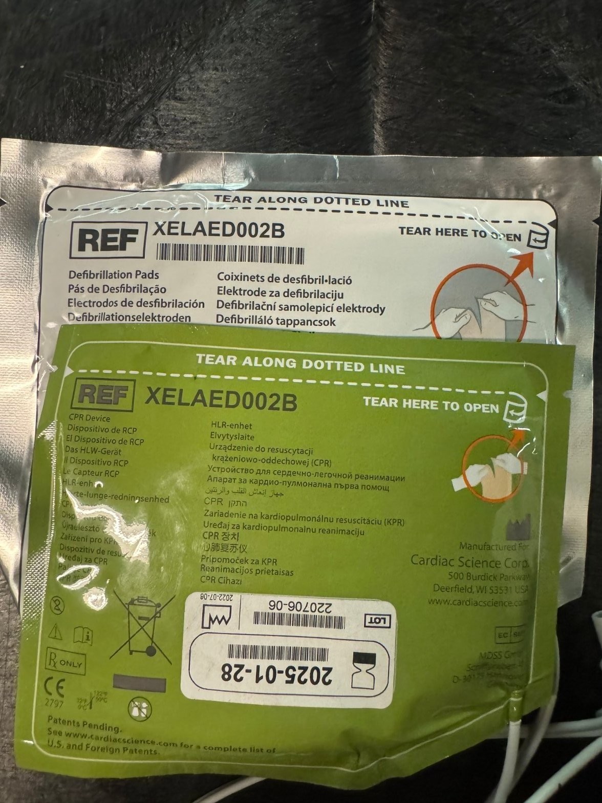 Cardiac Science Defibrillation Pads XELAED002B CPR Device Electrodes
