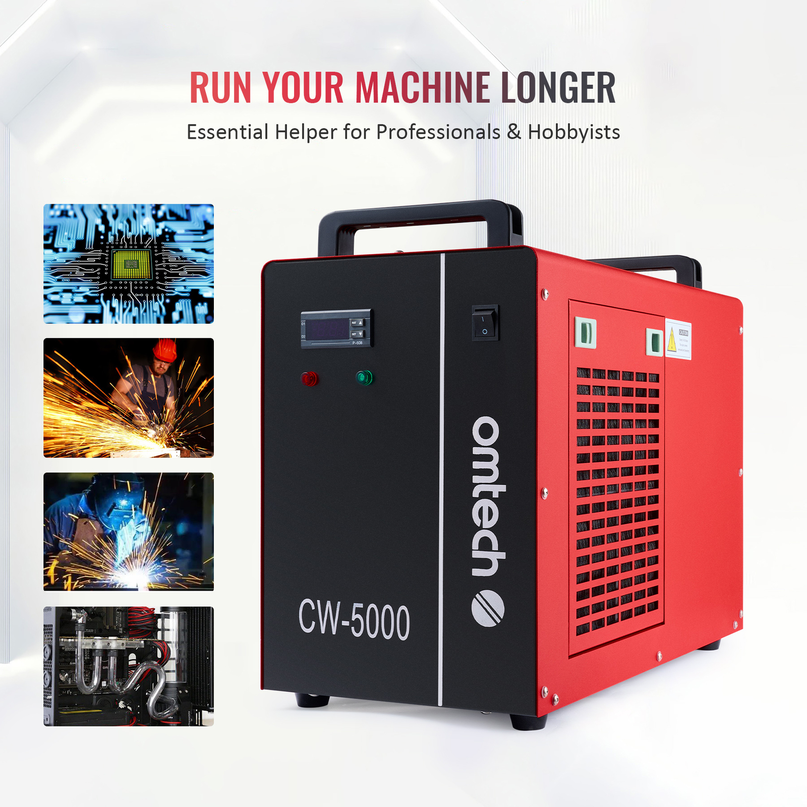 OMTech CW-5000 Industrial Water Chiller 6L Tank for 50-100W CO2 Laser Engraver