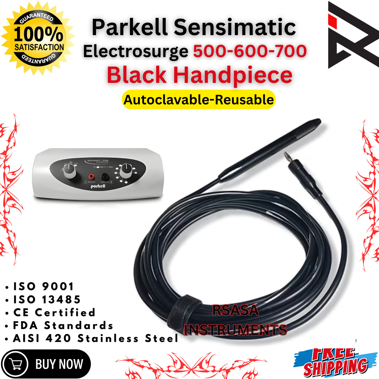 Parkell Sensimatic 500-600-700 Electrosurge Black Handpiece New Design CE