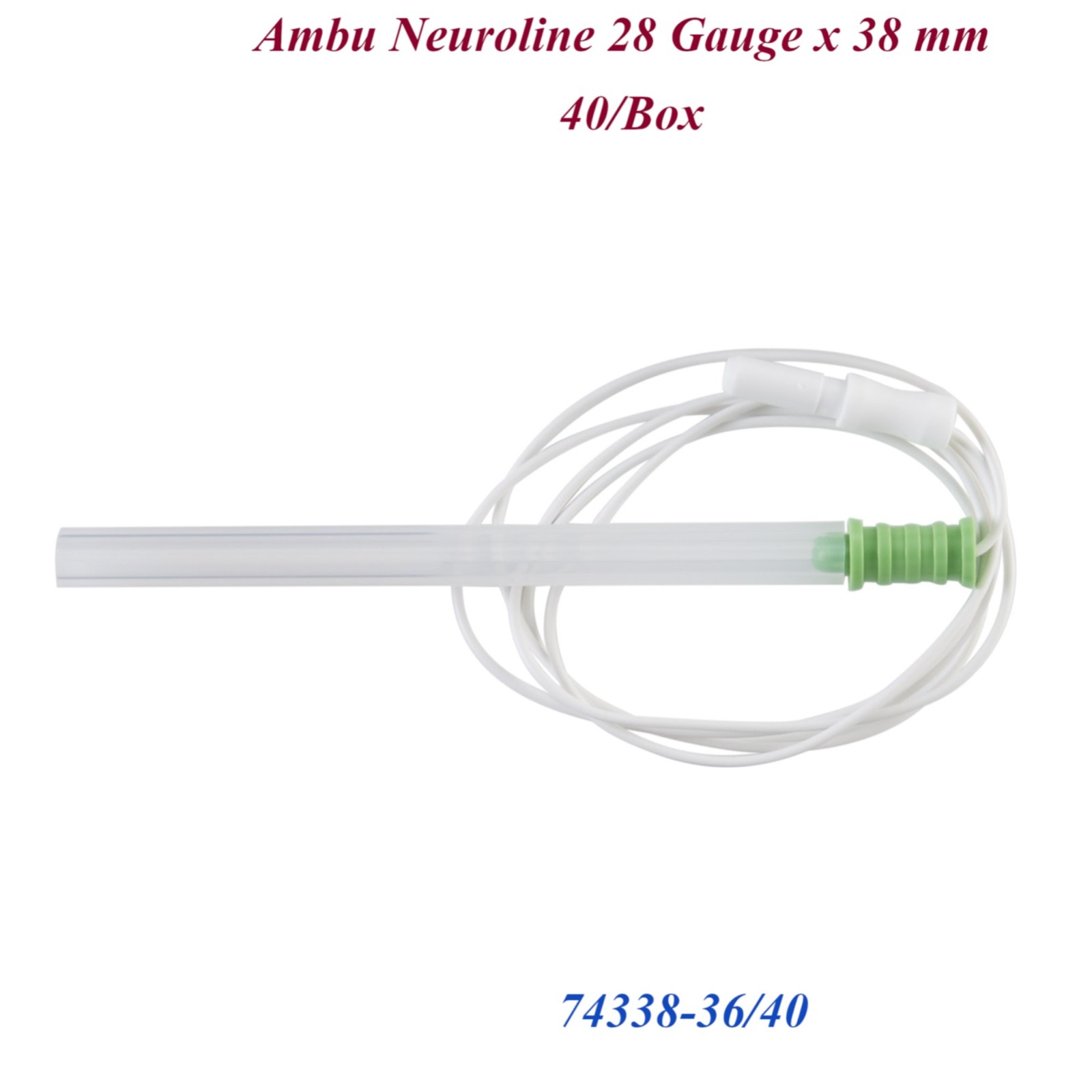 EMG Needle Electrode with Leadwire Ambu Neuroline 28 Gauge X 1-1/2 Inch Length