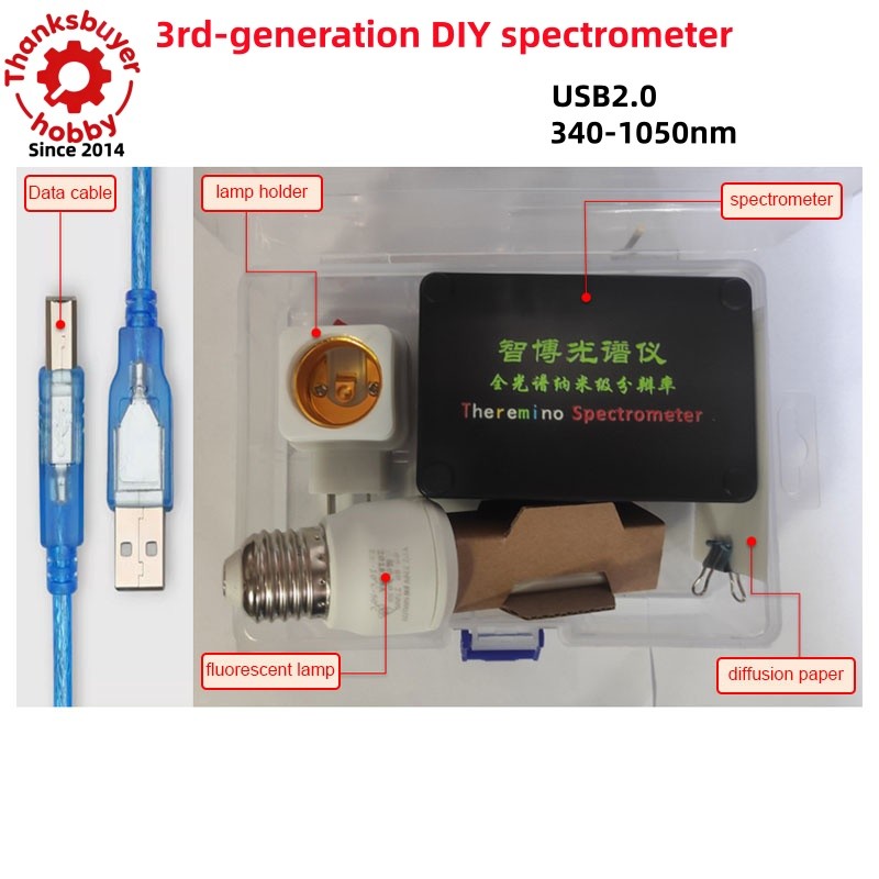 Spectrometer 340-1050nm USB2.0 Blue-ray/Full-spectrum/Laser/Absorption Spectrum