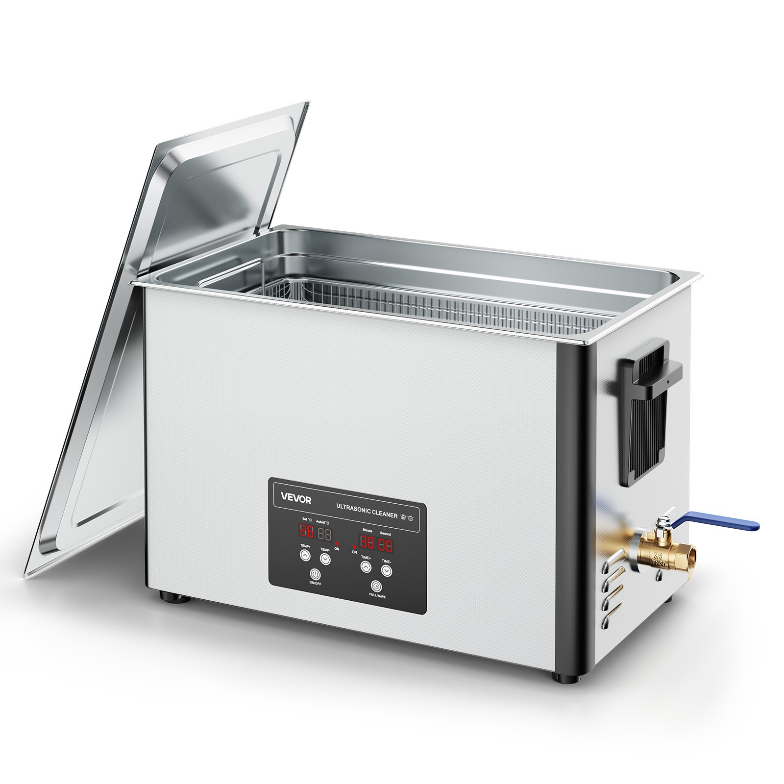 VEVOR 30L Ultrasonic Cleaner Machine with Cleaning Basket & Digital Display 480W