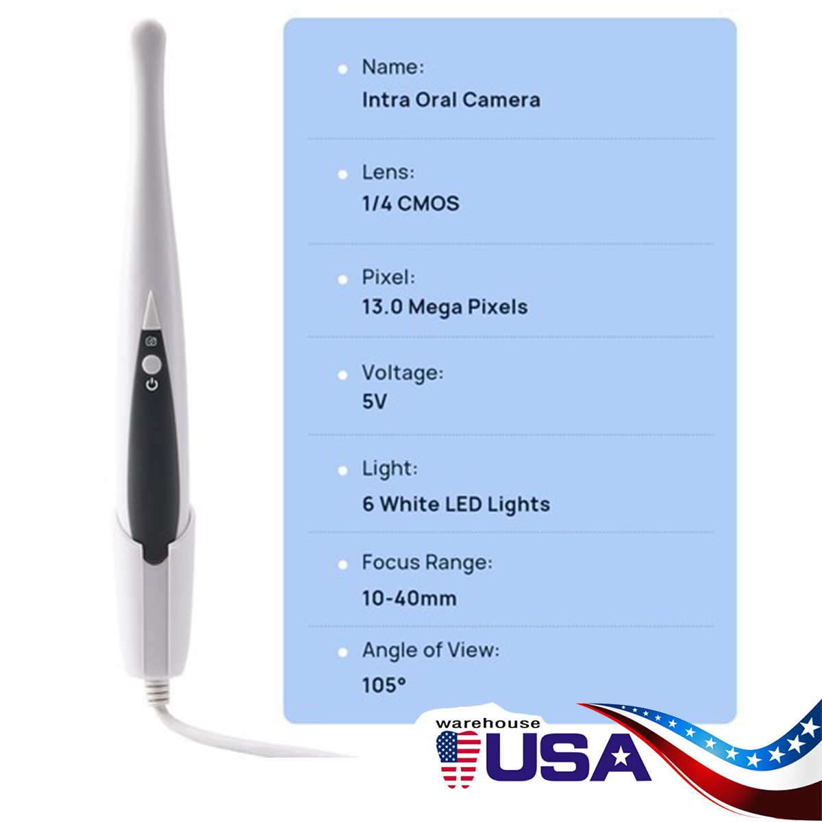 Dental Camera Intraoral Focus Digital USB Imaging Intra Oral 6LED Light Lamp