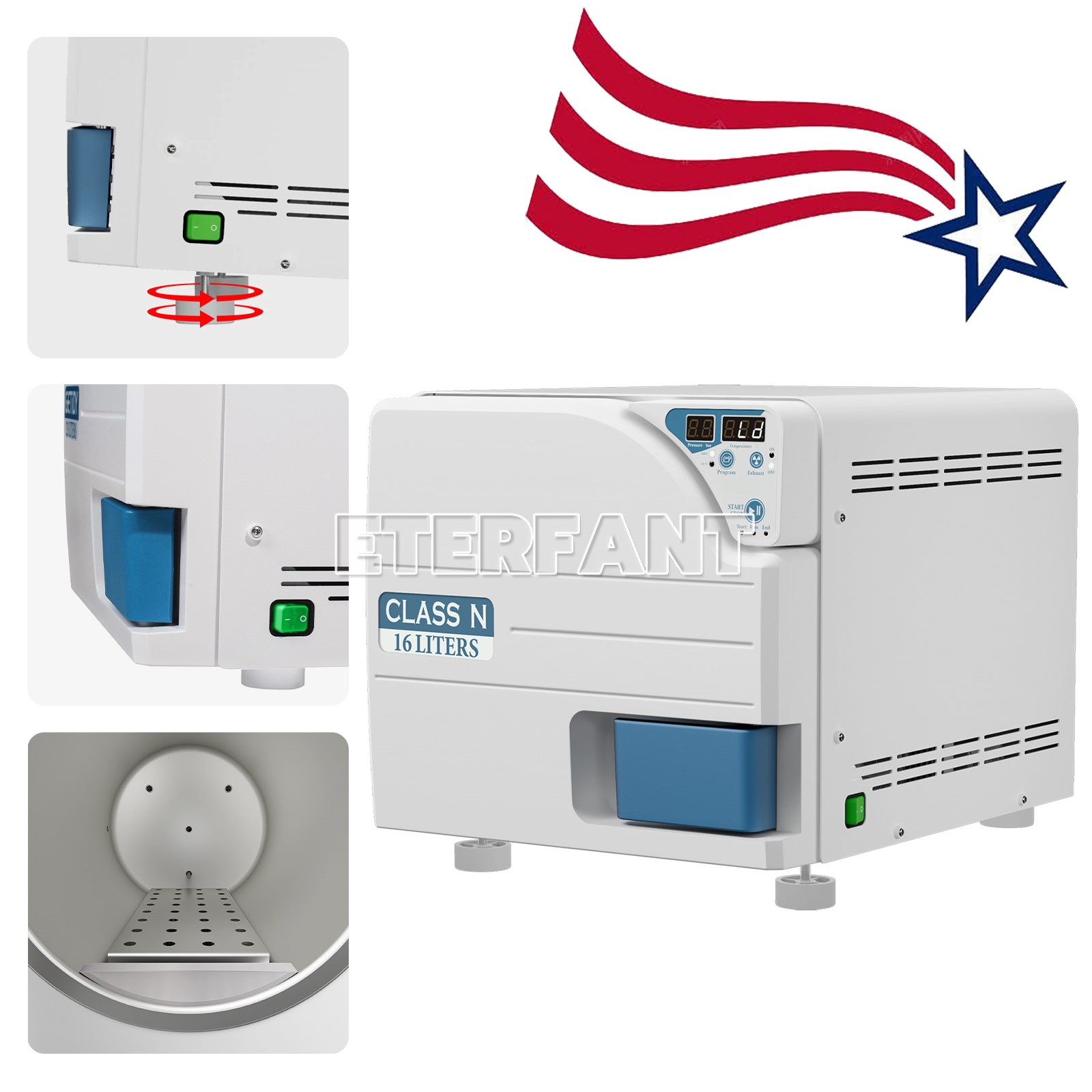 Dental Class N Autoclave Steam Sterilizer High Temperature 16L/18L/23L