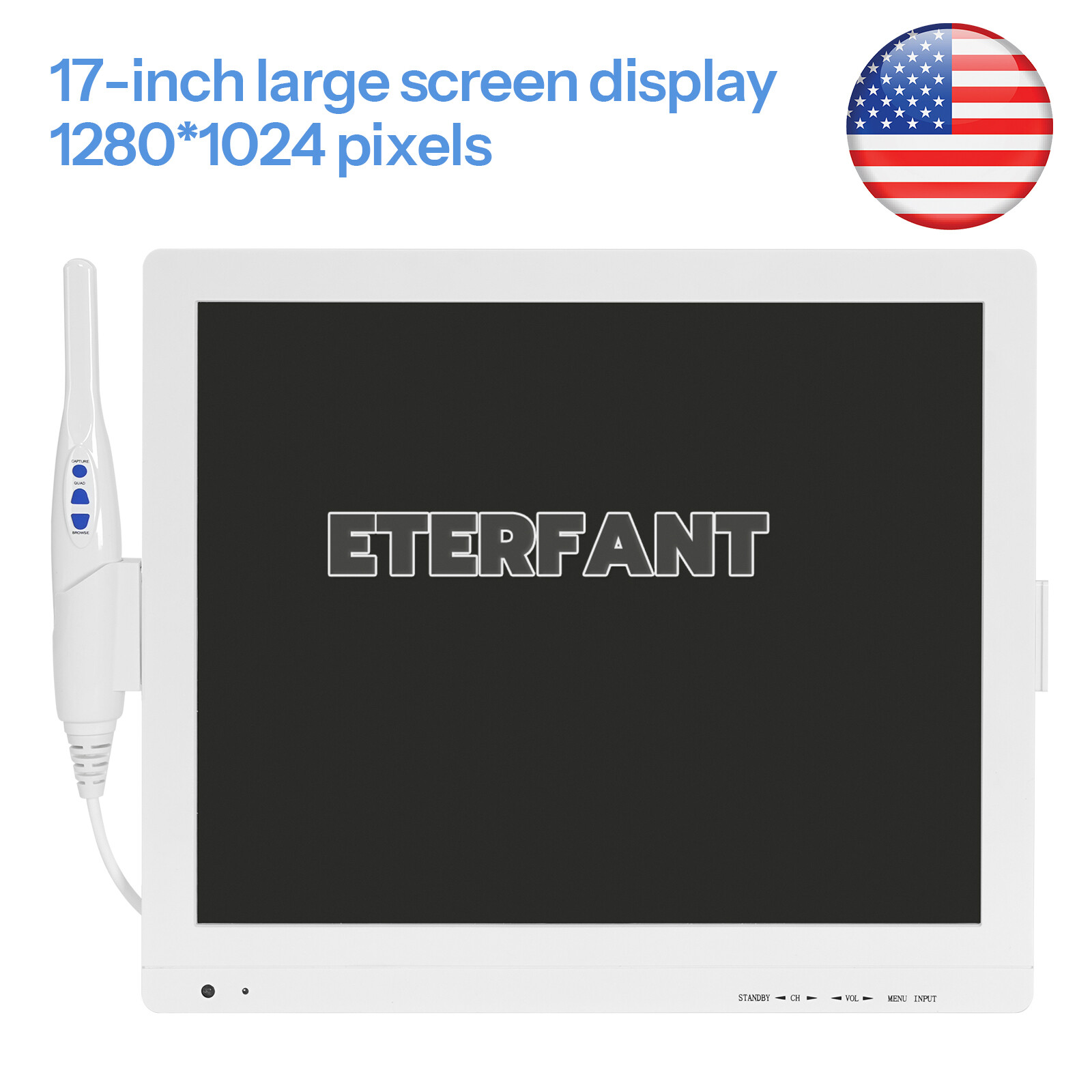 17inch Dental Intra Oral Camera 6PCs LED High-definition Macro Lens+LCD Screen