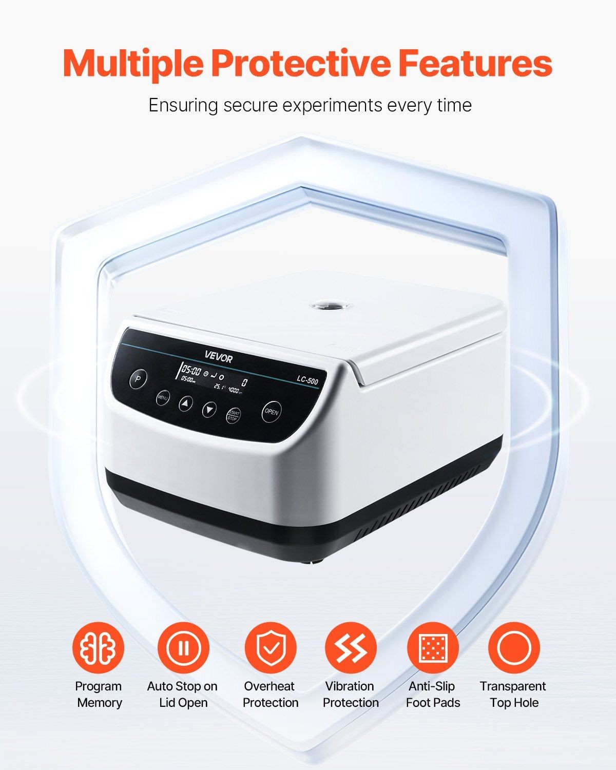 Centrifuge Machine 500-4000rpm Low Speed w/ Timer & Rotor for 2/5/10/15ml Tubes