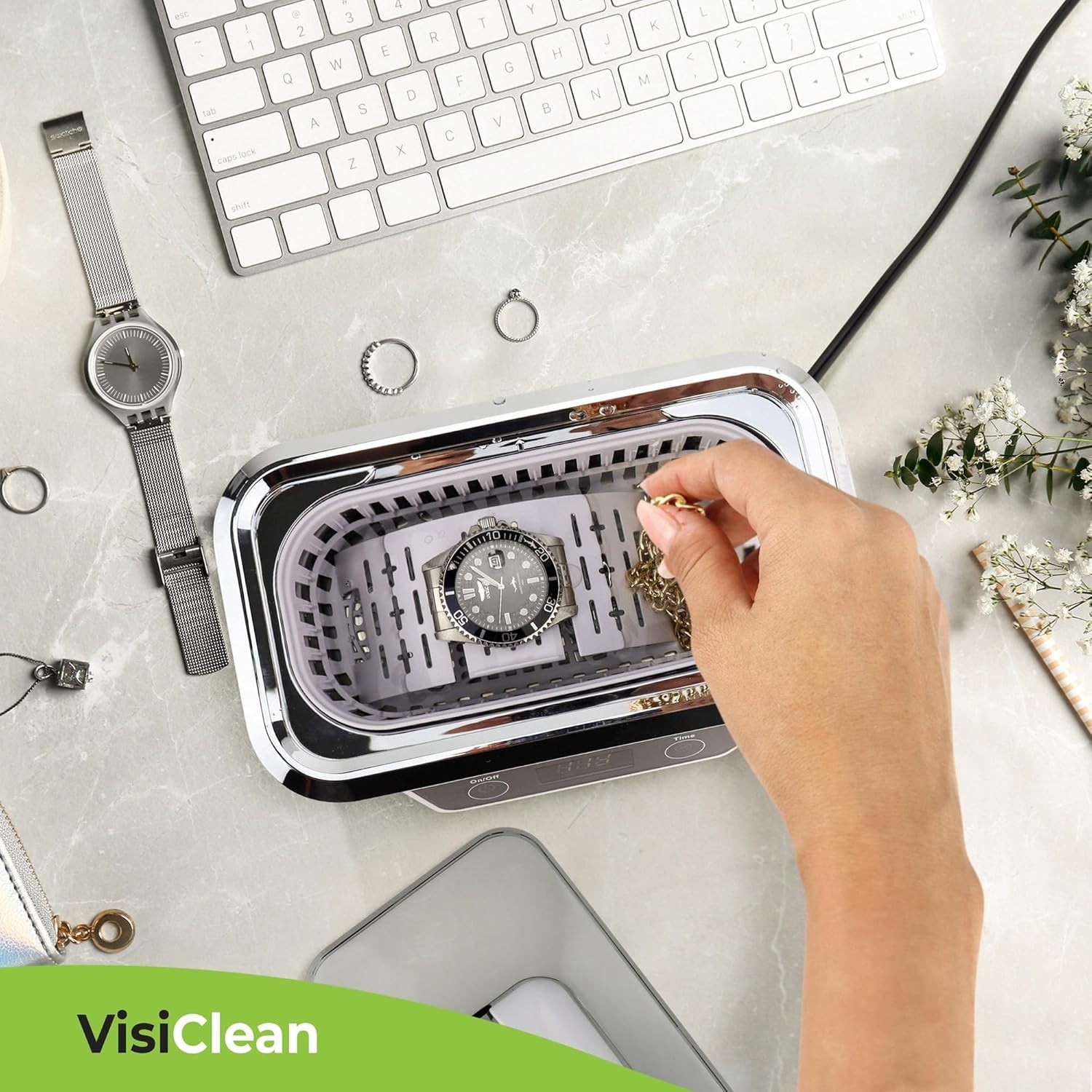 Professional Ultrasonic Jewelry Cleaning System – Touch Control & Auto Shut-Off