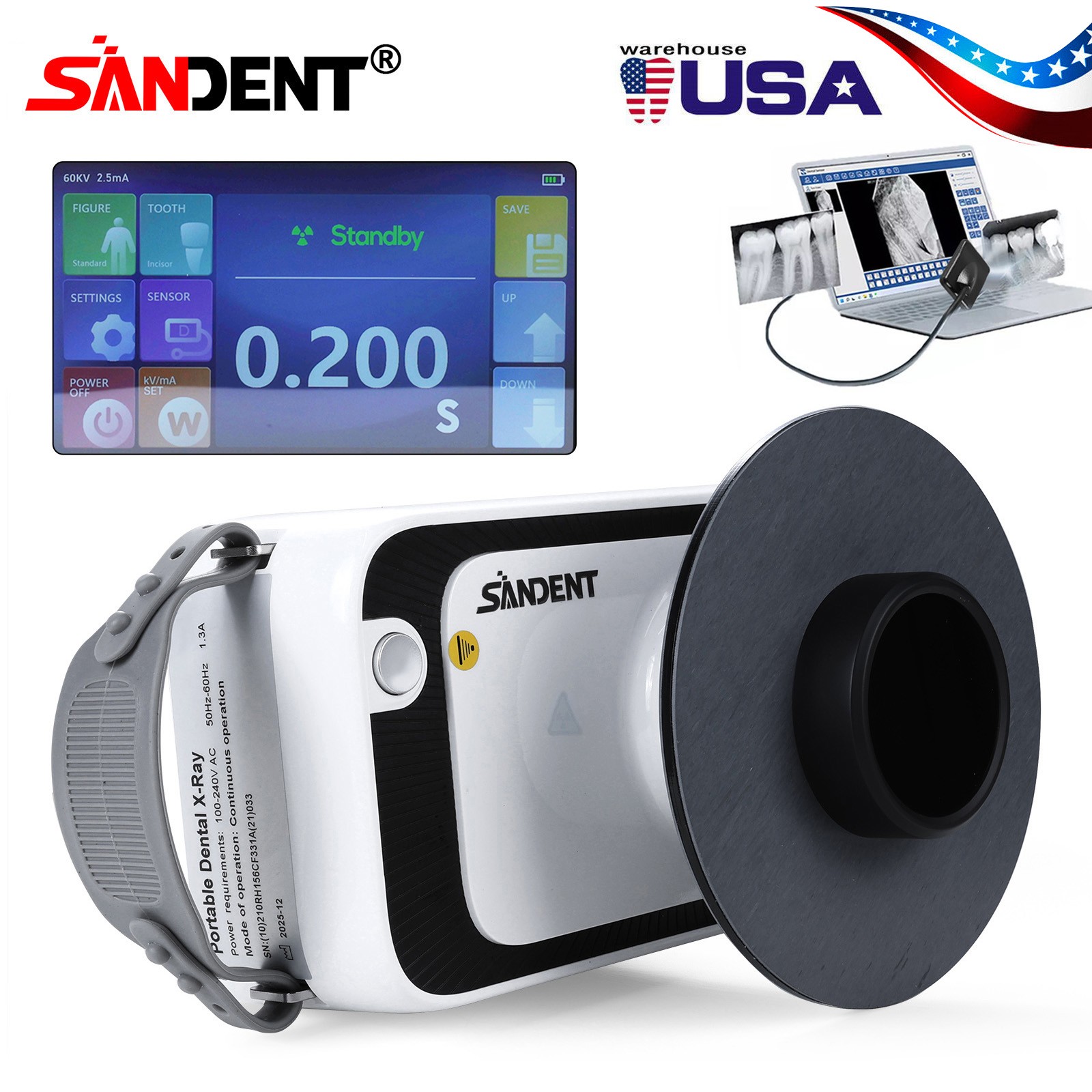 Portable Dental X Mobile Ray Machine Digital Unit High Frequency with Shield