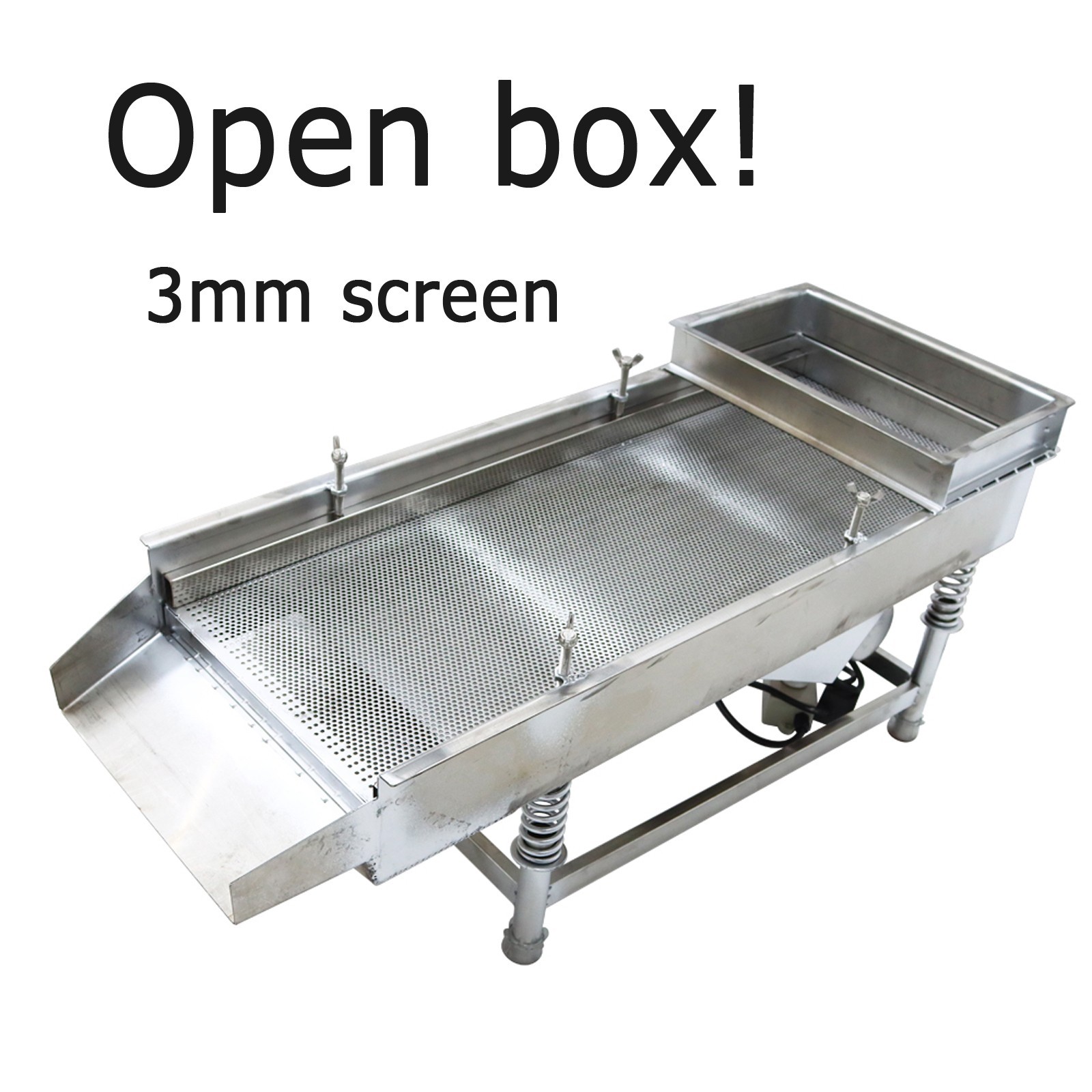 Open Box! Industrial Linear Vibrating Screen 3mm Single Layer Screen Sieve