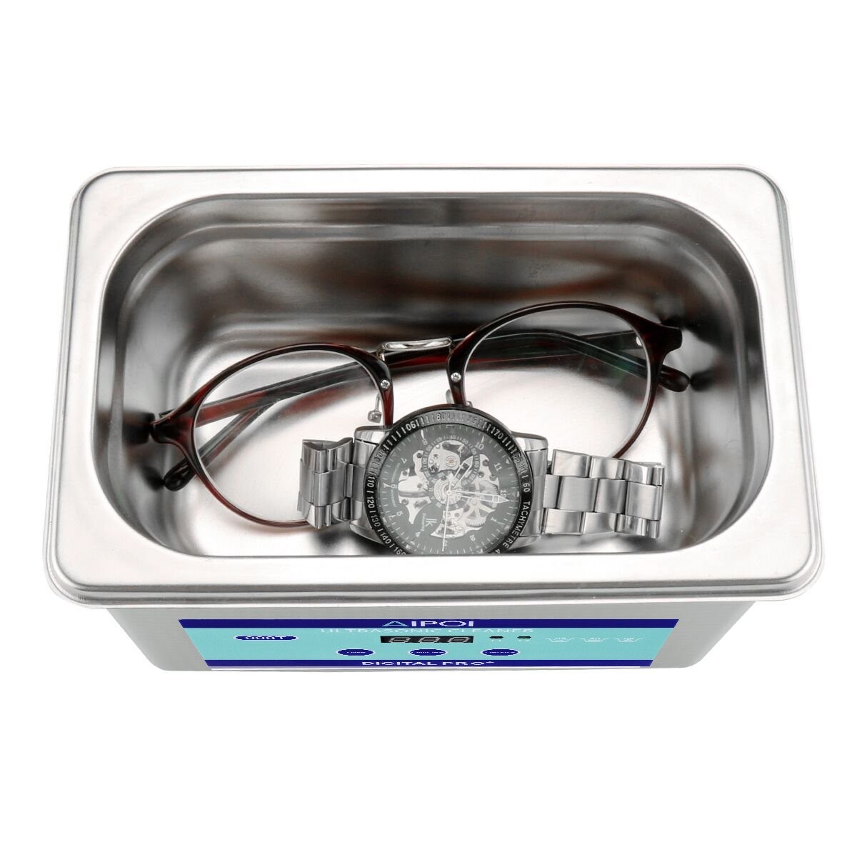 800ML Commercial Ultrasonic Cleaner Industry w/Timer Jewelry Ring Parts Glasses