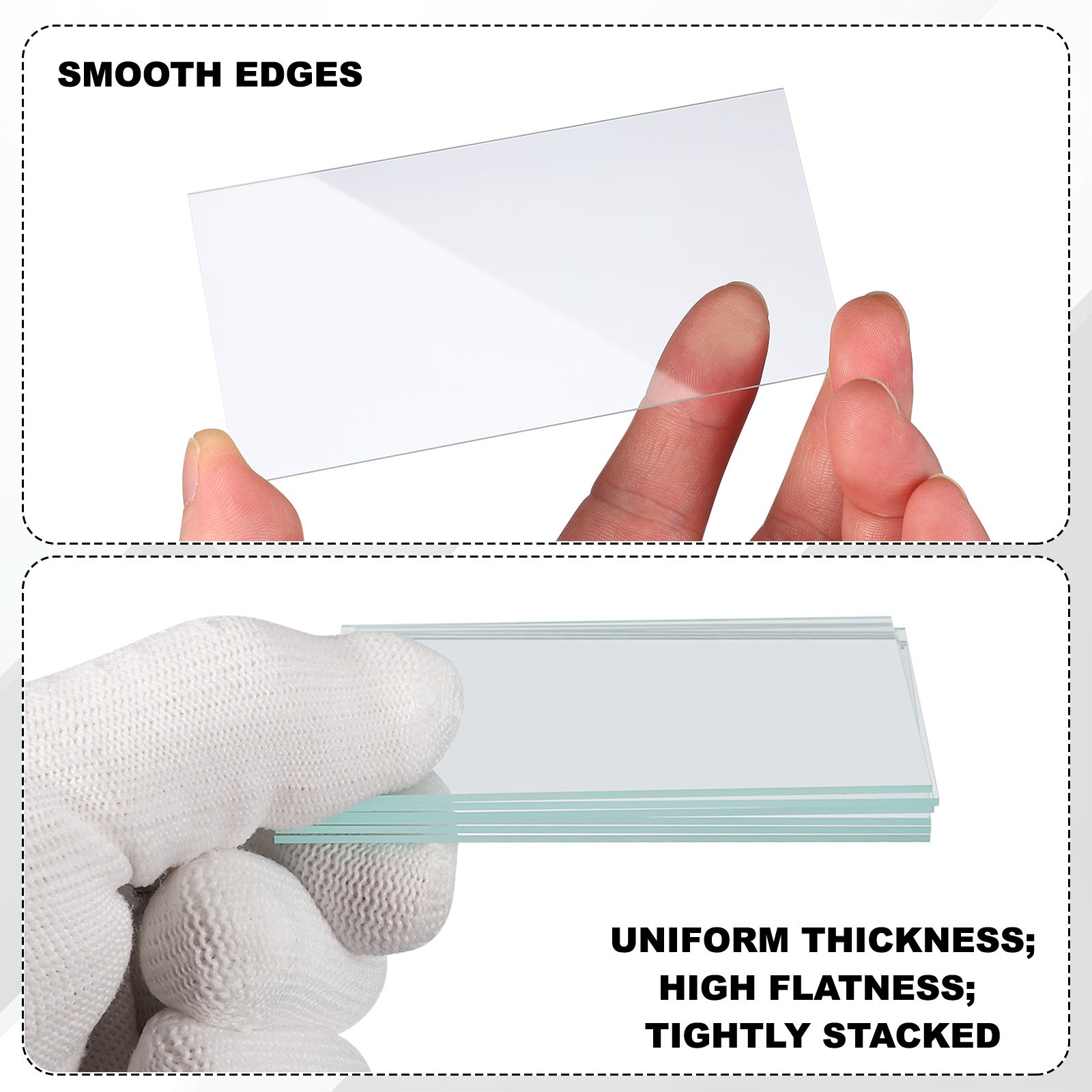 50x100mm Glass Streak Plate, 4pcs Lab Glass Slides Microscope Glass Slides