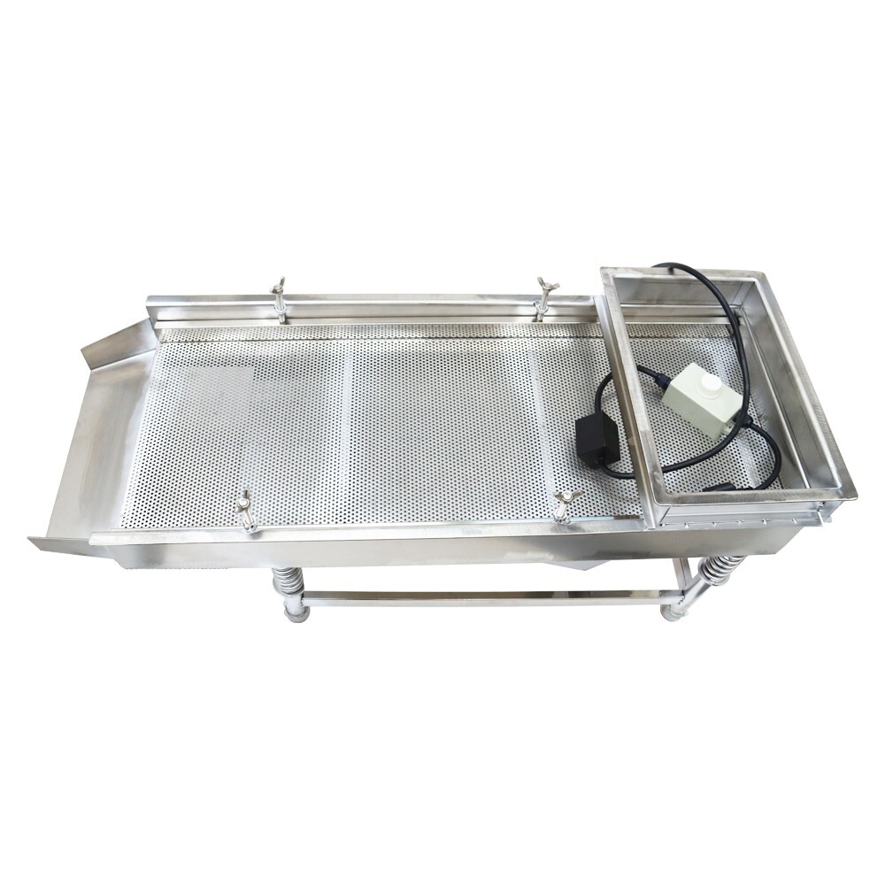 110V Stainless Steel Linear Vibrating Screen 2.5mm Sifter Sieve Screen Shaker