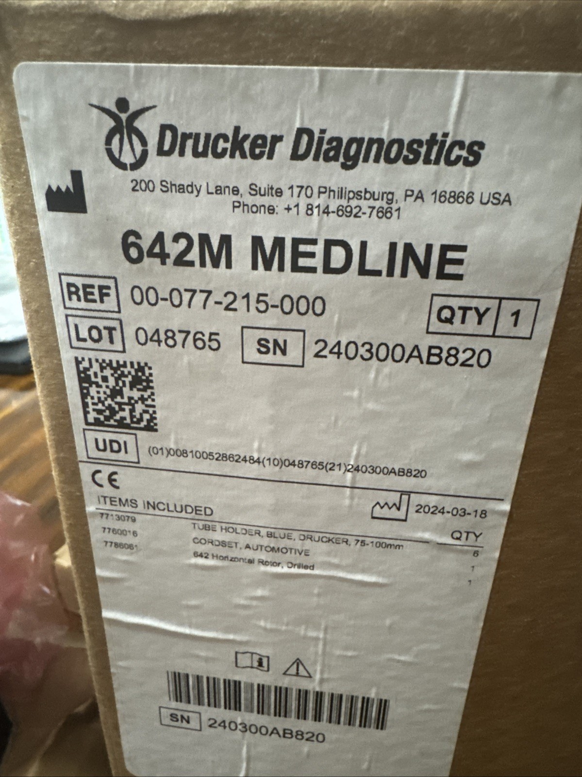 Medline 642M Single-Speed Clinical Lab Centrifuge Tested Working