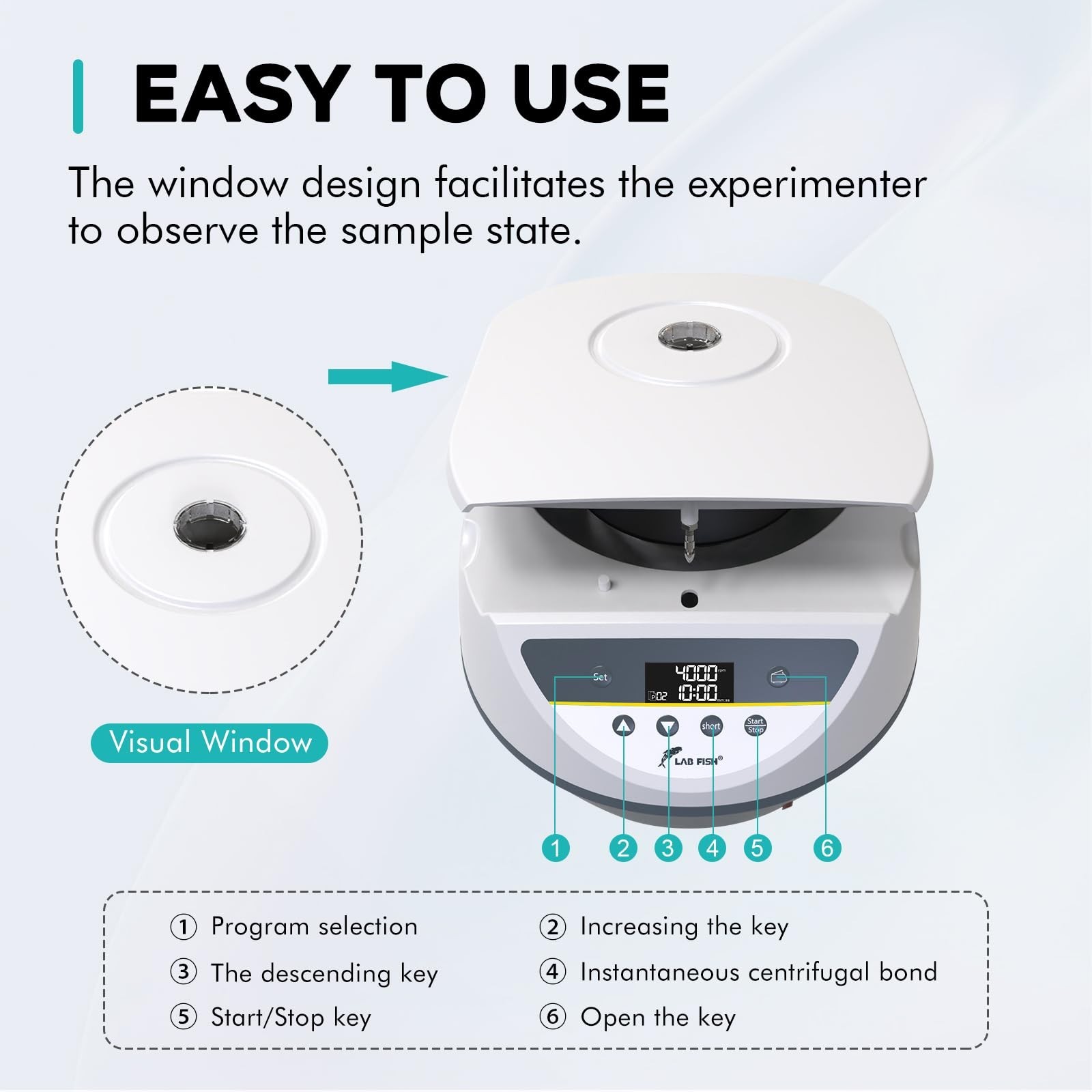 LABFISH PRP Lab Benchtop Centrifuge Machine Capacity 6x10ml/15ml Centrifuge T…