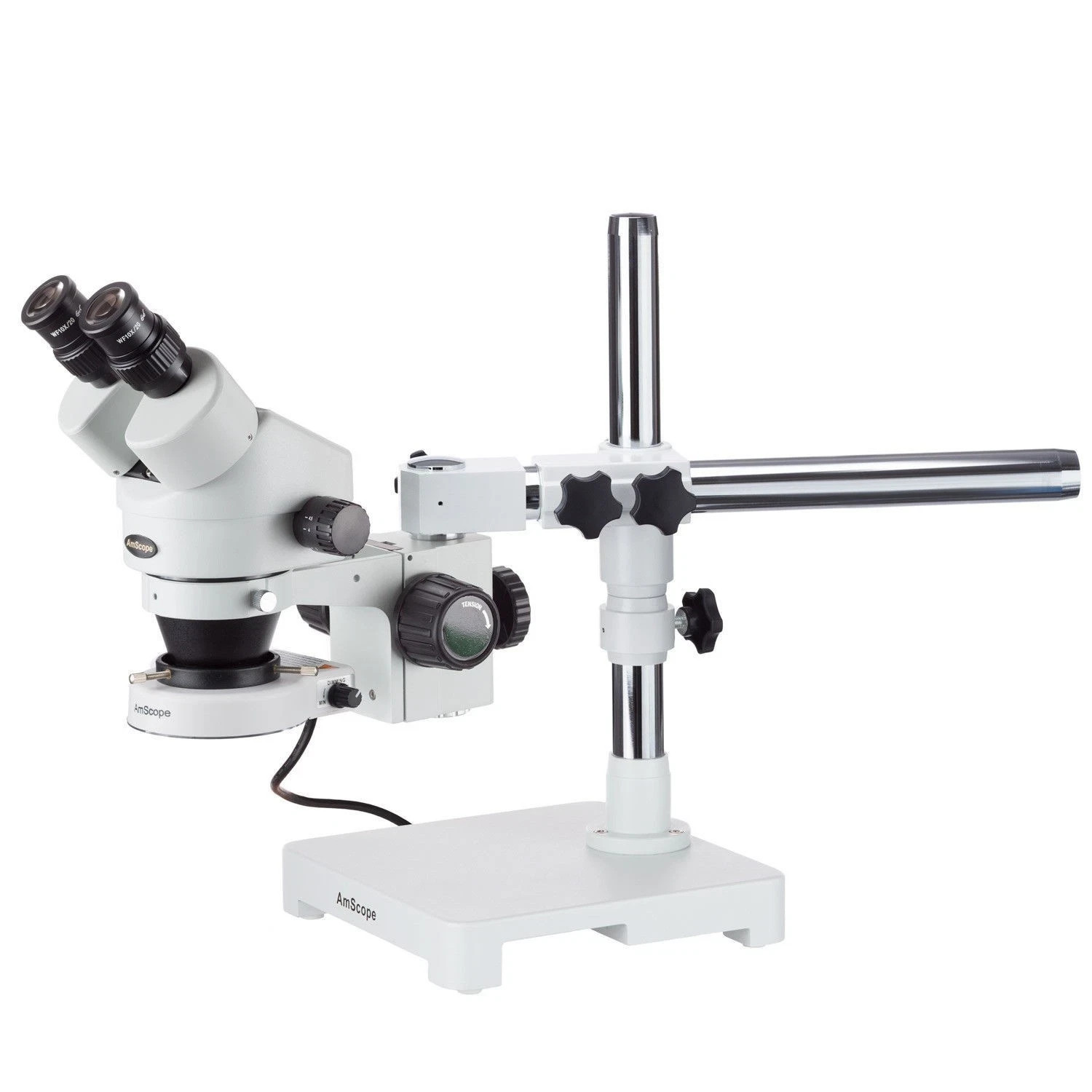 AmScope SM-3BX-80S 3.5X-45X Stereo Microscope 80-LED Boom Stand New Open Box