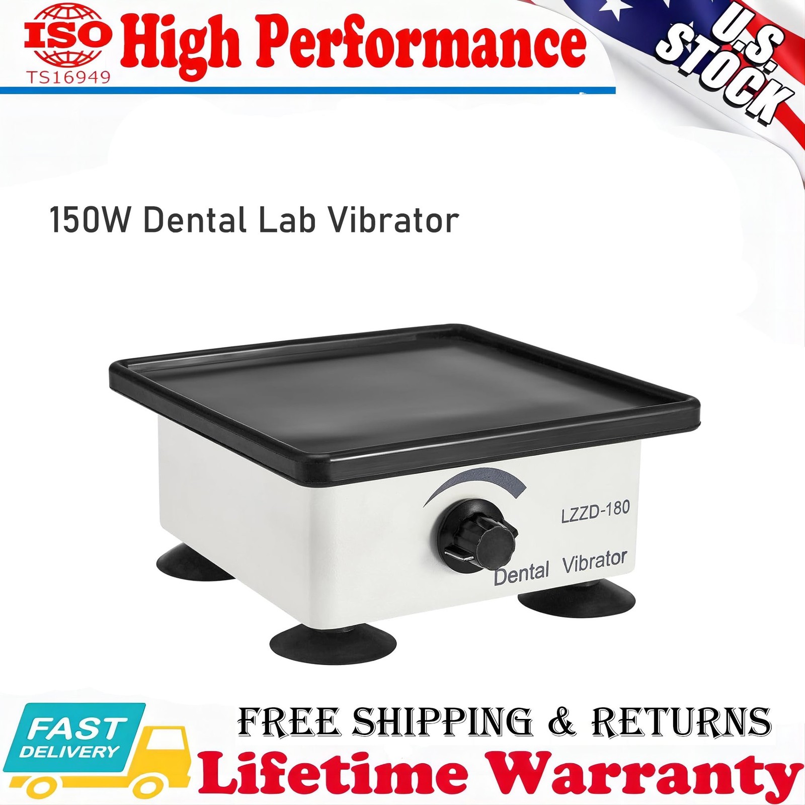 Dental Lab Vibrator 6.9×6.9″ Round Oscillator Gypsum Mixing Machine Plaster US