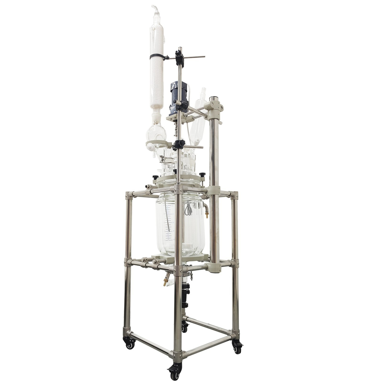 10L Double-layer Glass Reaction Kettle 110V for Material Stirring Heating 110V