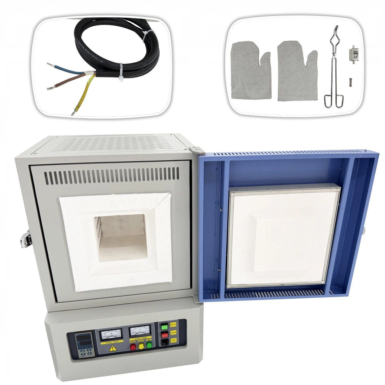 Laboratory Small Box-type Muffle Furnace 110V 2KW 1200℃ Timer & Programming