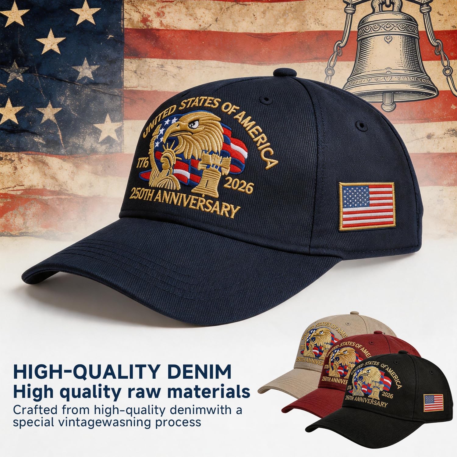 Hplfew 250Th Anniversary Usa Hat – Adjustable United States 250Th Anniversary