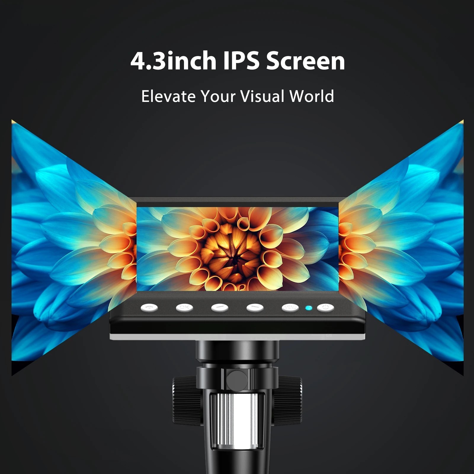 Digital Microscope With Screen 1000X Coin 1080P Video 4.3” LCD Screen Soldering