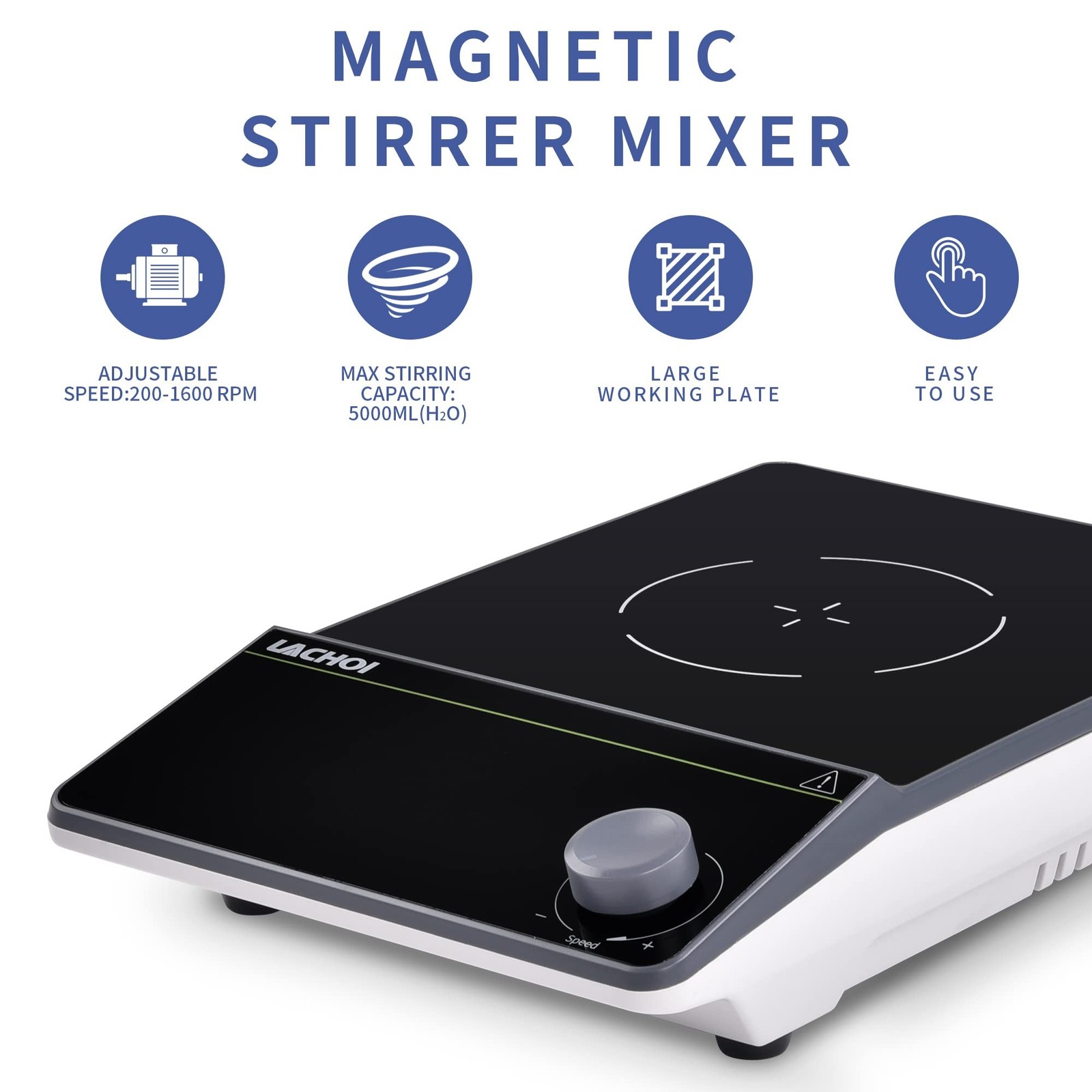 LACHOI Magnetic Stirrer 5.9 inch Magnetic Stir Plate with Stir Bar 200-1600RP…