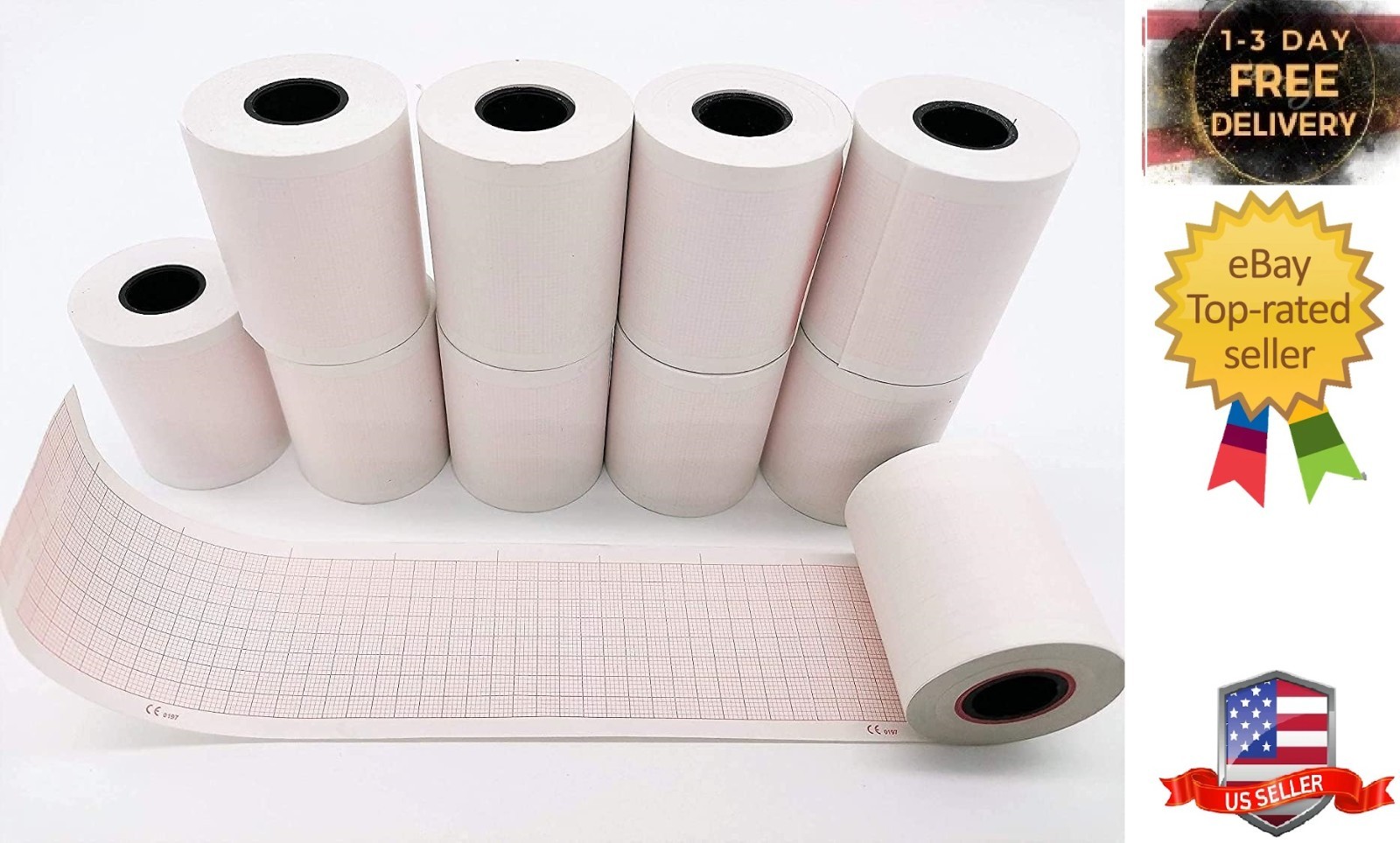 Papel Ecg Para Maquina De Ecg De 3 Canales (10 Rollos, 50 Mm X 20 Metros) Se …
