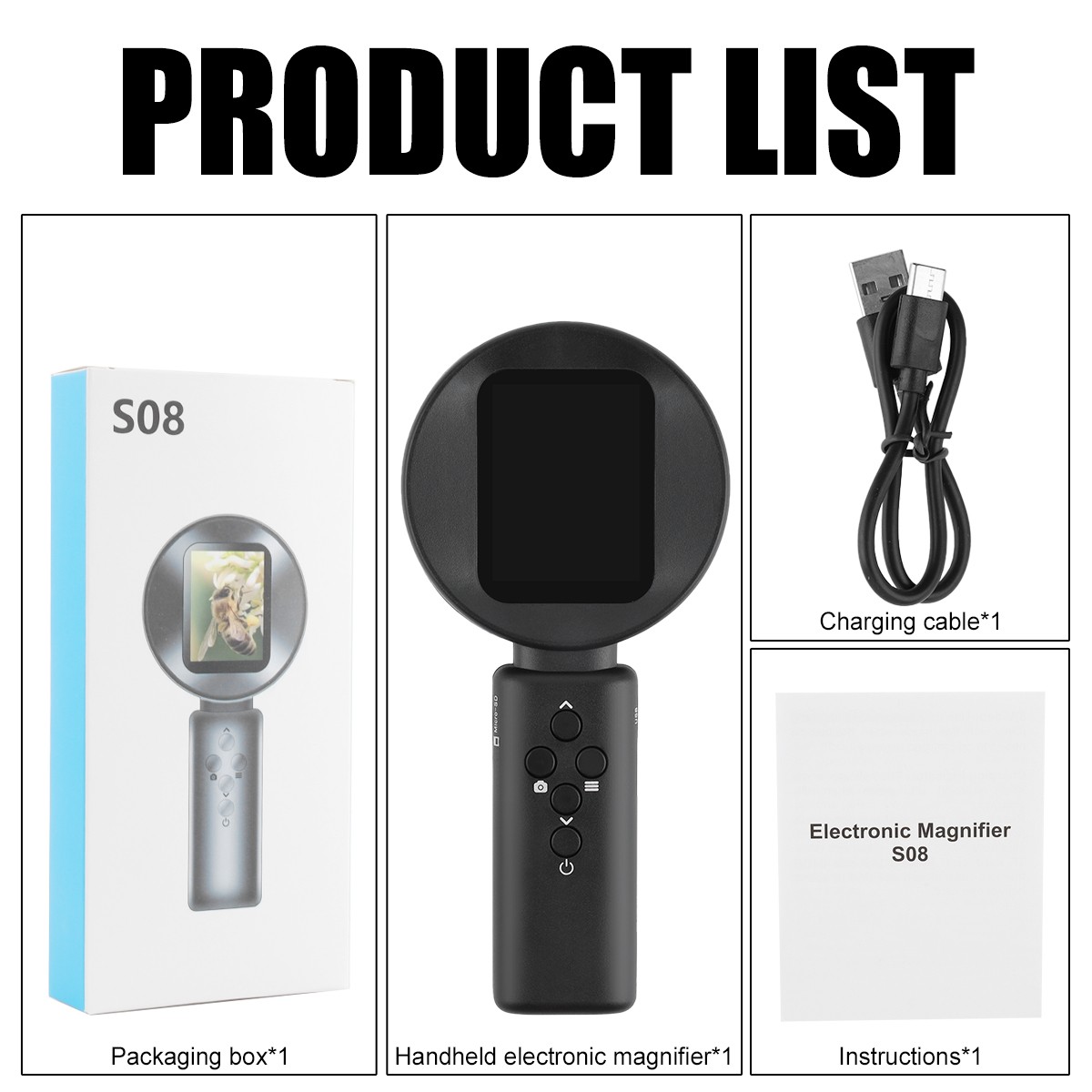 100X Digital Microscope 1080P 2.4″ Video Coin Microscop Handheld Magnifier Glass