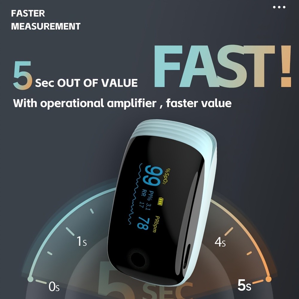 Rechargeable Fingertip Pulse Oximeter SpO2 Pulse Rate Oxygen Monitor Universal