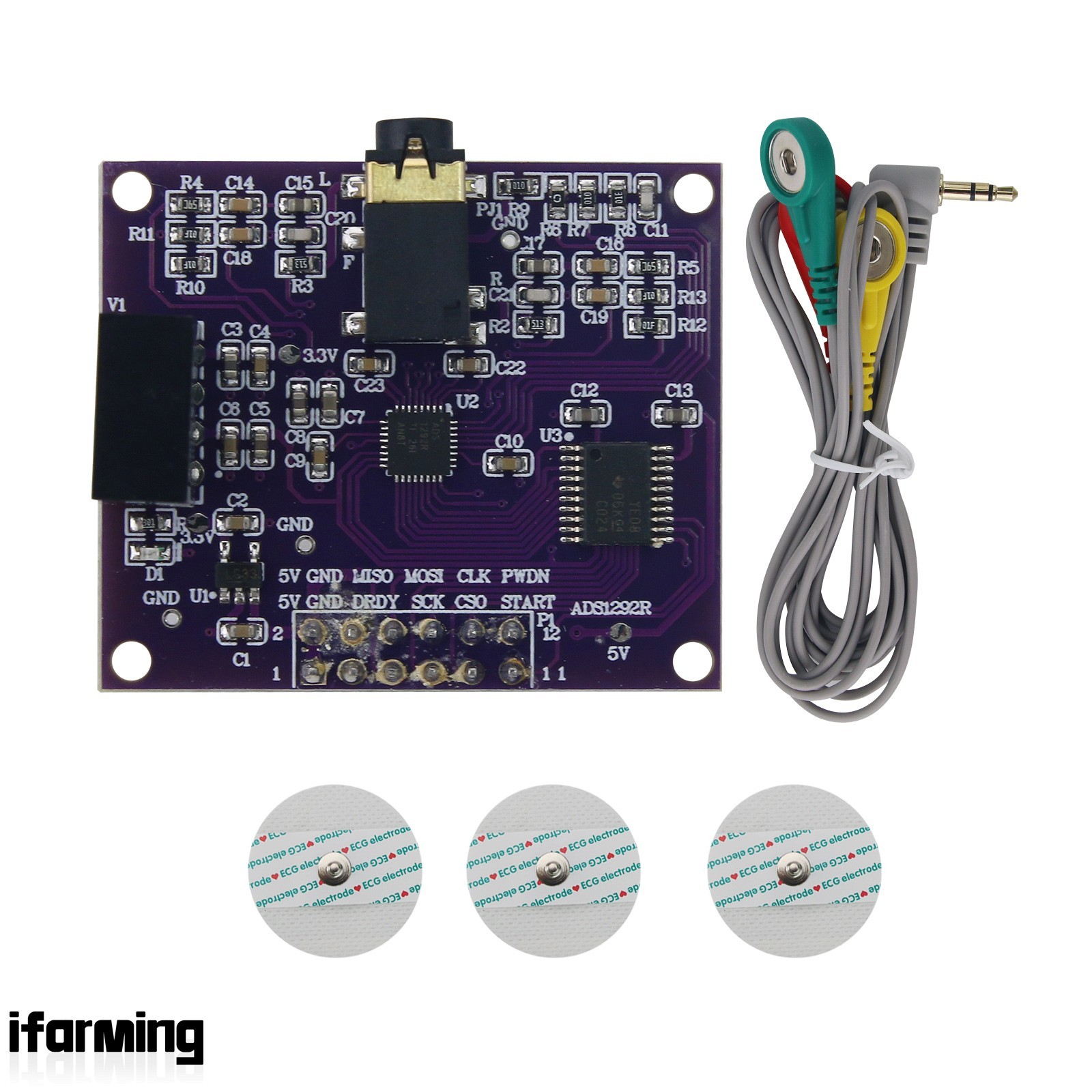 ADS1292R ECG Module Front End Respiration Heart Rate Impedance Acquisition